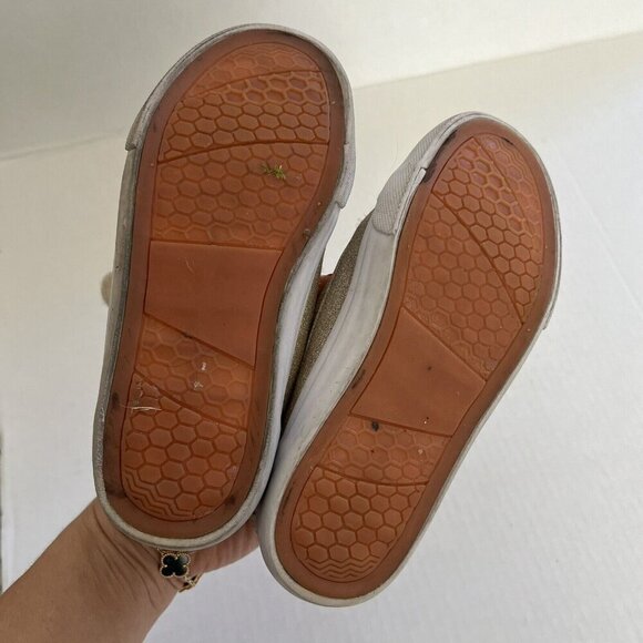 CYNTHIA ROWLEY Hoop And Loop  gold glittery sneakers Sz 12 - Picture 3 of 10